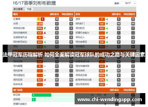法甲冠军历程解析 如何全面解读冠军球队的成功之路与关键因素