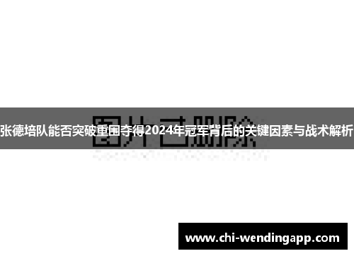 张德培队能否突破重围夺得2024年冠军背后的关键因素与战术解析
